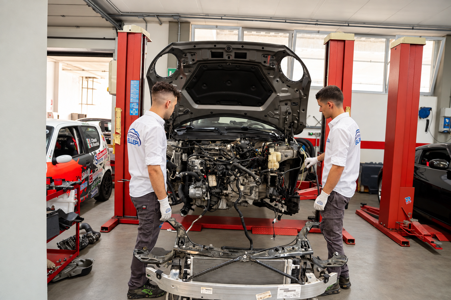Due meccanici Ellepi lavorano insieme sulla tua auto